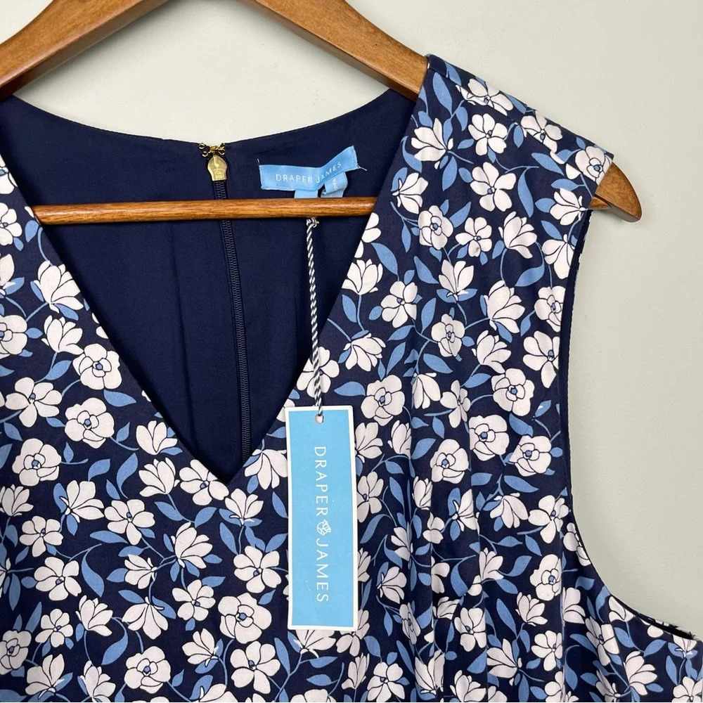 Draper James Floral Love Circle Dress Navy Multi Size 22X - Picture 7 of 8